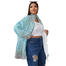 Load image into Gallery viewer, All-Over Print Women's Borg Fleece Stand-up Collar Coat With Zipper Closure